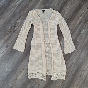 Forever 21 Hippie Vibes Crochet Cardigan Size Medium